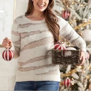 Barefoot Dreams CozyChic Seaside Crewneck Long Sleeve Pullover Size XL